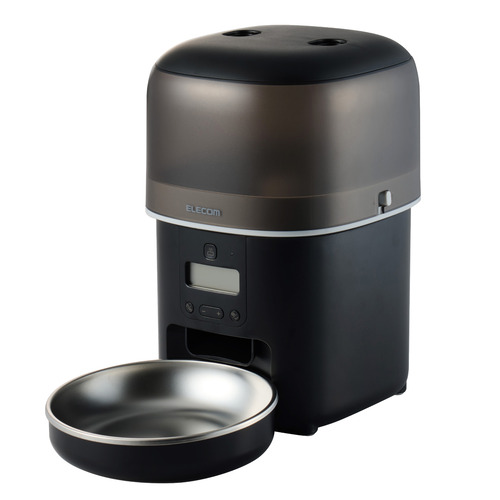 エレコム PET-AF05BK ペット用タイマー式自動給餌器 コンパクトタイプ ブラック