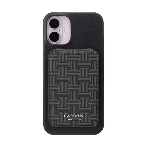 LANVIN COLLECTION LCBLKWPCWIP2467 Wrap Case with MagSafe Card Wallet for iPhone16 Plus Black|ヤマダ電機 店