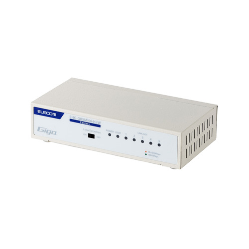 エレコム EHC-G05MN4-HJW Giga対応 5ポート 静音スイッチングハブ(金属筐体 電源内蔵) ホワイト
