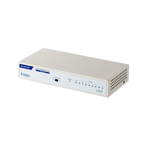 エレコム EHC-G08MN4-HJW Giga対応 8ポートスイッチングハブ(金属筐体 電源内蔵) ファンレス ホワイト