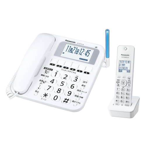 パナソニック VE-GE19DL-W デジタルコードレス電話（子機1台付き添い人）  白いこと