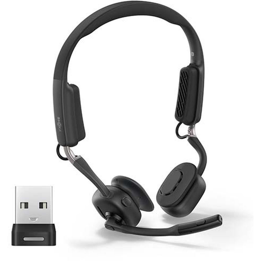 ショックス ワイヤレス 骨伝導イヤホン Bluetooth+専用ドングルUSB Type-A 最大15時間 USB-C OpenMeet UC SKZ-EP-000047 ブラック系
