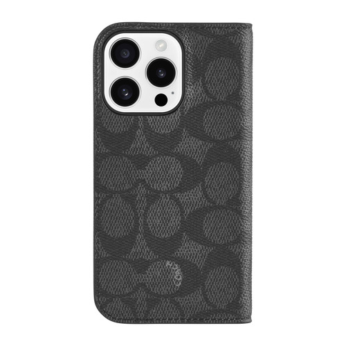 Coach CH054152 Folio iPhone 16 Pro用ケース Signature C Charcoal ブラック