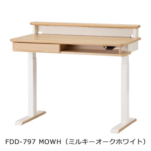 大塚家具 KOIZUMI（コイズミ）電動昇降勉強机「レノスFDD-797MOWH」幅100糎 ミルキーオークホワイト全2色