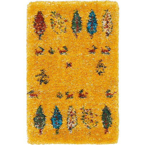 プレーベル マット ハイク 70x120cm イエロー ※防炎・遊び毛出にくい・ホットカーペットカバー対応