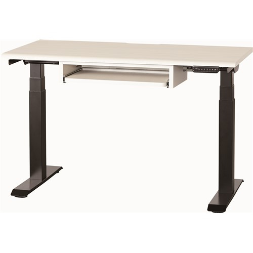 小島工芸 電動昇降デスク 幅120cm 61cmから126cmまで高さ設定可能 6個口コンセント JDEA120X60WHBK