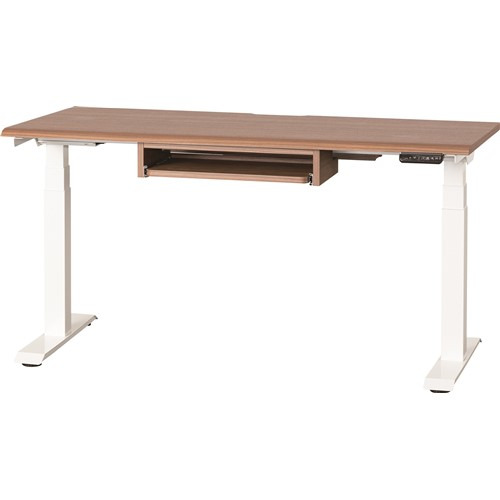 小島工芸 電動昇降デスク 幅150cm 61cmから126cmまで高さ設定可能 6個口コンセント JDEA150X60WMWH