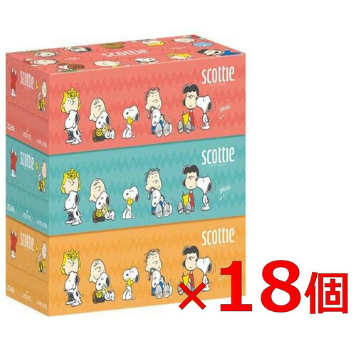 クレシア 【入れもの売りわたす】 スコッティティシュー おせっかい 220組 3箱ｘ18風呂敷き包み