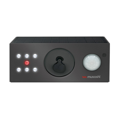 ムサシ REP700 ソーラー鳥しっし 赤外線センサーで検知 超音波で追い払う IP65防水 ブラック