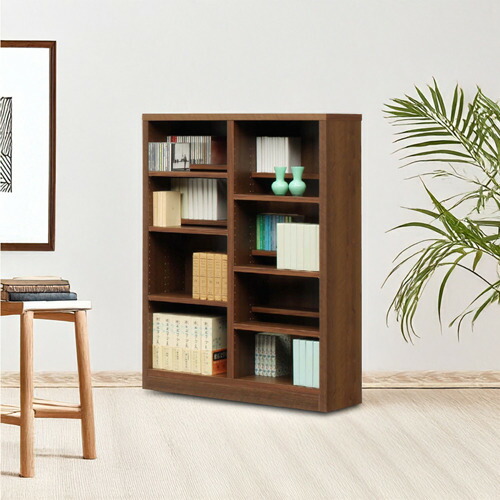 後藤家具物産 幅90cm ロータイプコミックシェルフ イフ／ブラウン色 書棚 雑誌やA4サイズOK 完成品 CC-00-90L-BR