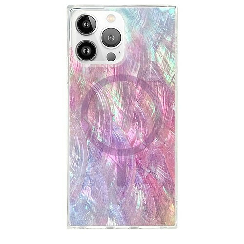 Flaunt FT056744 Square MagSafe Case for iPhone 16 Pro Max  Pink Mother of Pearl