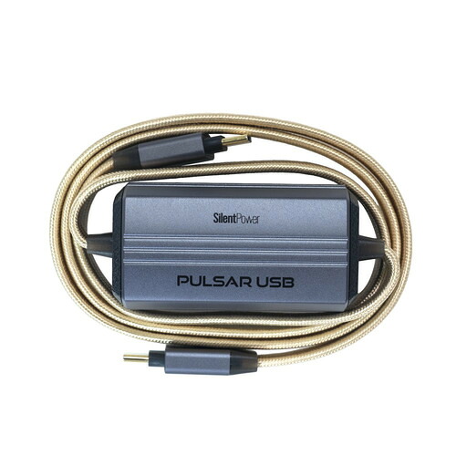 SilentPower SLP-PULSAR-USB USBコンディショナー ガルバニック縁切りで響動めきを差しつかえる USB Type-C to C 1m 黒いこと