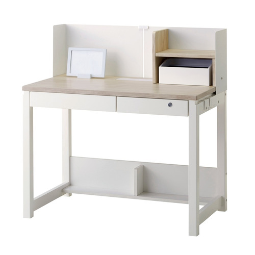 くろがね工作所 TheDESK 学習デスク 幅100.4cm 前面スチールパネル付 ホワイト／ウォッシュ KSD-26CW