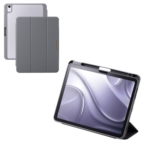 エレコム TB-A25MWVJM3GY iPad Air ケース 11インチ ( M3 ／ M2 ) ／ 10.9インチ 第5世代 第4世代 カバー チャコールグレー