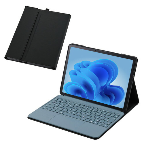 エレコム TB-MSP25PLF2CBK Surface Pro 12 インチ ケース ペンホルダー付き スタンド機能 衝撃吸収 キーボード対応 ブラック
