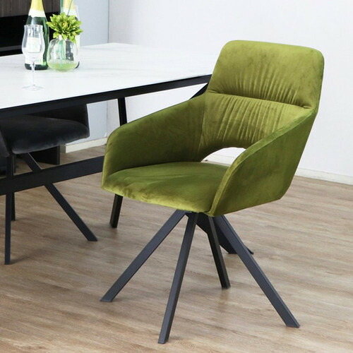 東馬(Tohma) UPTown 364 DAVIS(ダヴィス)spin chair 回転チェア ファブリック 幅56×奥行60×高さ84cm グリーン