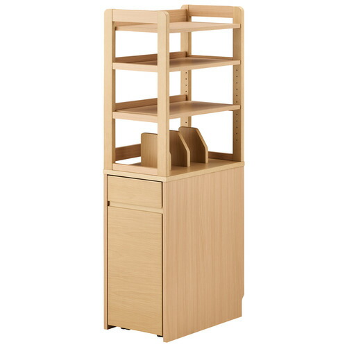 コイズミファニテック Fit-インチ Desk スライドシェルフ 幅36.5×奥ふかさ60×高さ146糎 2WAY 差しかためる納める ミルキーオーク材 FDB-410MO