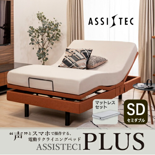 【期間限定大特価】[セミダブル]ヤマダオリジナル 音声コントロール電動リクライニングベッドフレーム OR + リマーモーション