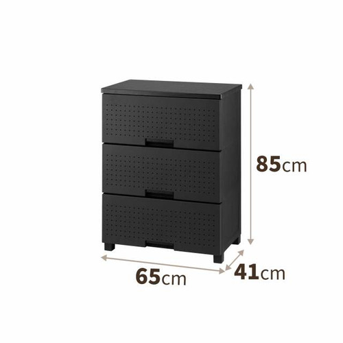 天馬 Fits フィッツプラス デコ 幅65cm 3段 穴付きパネル 小物置き ブラック FD6533DBK