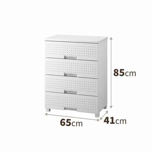 天馬 Fits フィッツプラス デコ 幅65cm 4段 穴付きパネル 小物置き ホワイト FD6504W