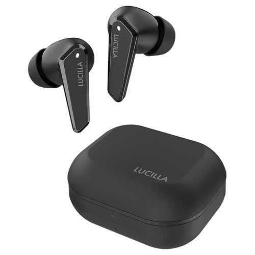 LUCILLA TWS014MBTR 完全ワイヤレスイヤホン 録りおろしボイス 3種類のモード搭載 IPX4防水 橘立夏コラボモデル ミッドナイトブラック｜ヤマダ電機　店