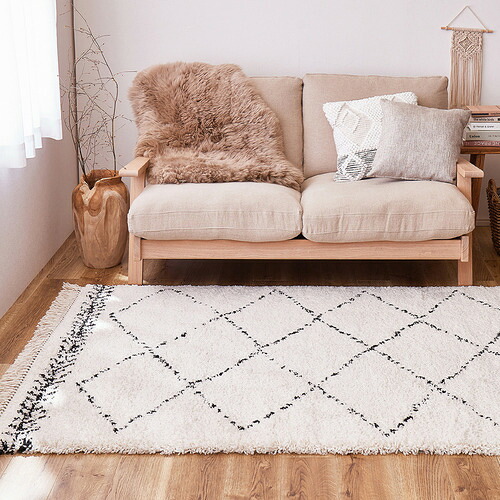 萩原 ウィルトンラグ BOHO 約200×250糎