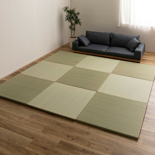 萩原 【9枚組】変わり種置き畳 綾瀬 約82×82×2.5糎 自然的