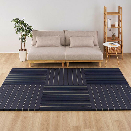 萩原 【6枚組】置き畳 凛 約82&times;82&times;2.5cm ブラック｜ヤマダ電機　店