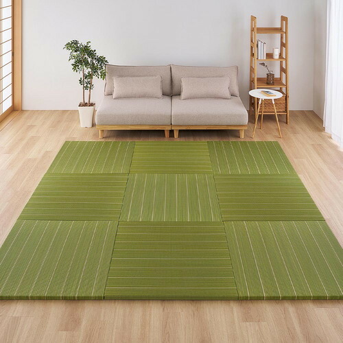 萩原 【9枚組】置き畳 凛 約82×82×2.5糎 緑であること
