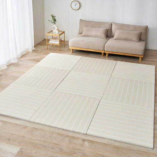 萩原 【9枚組】い草風置き畳 コトリナ 約82×82×2.5糎 点火装置ベージュ