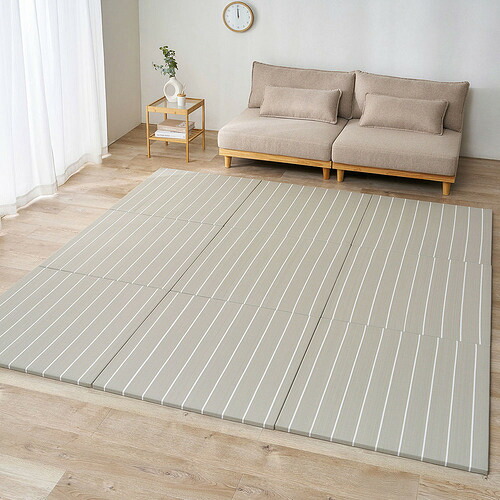 萩原 【12枚組】い草風置き畳 コトリナ 約82×82×2.5糎 ともし火薄墨色