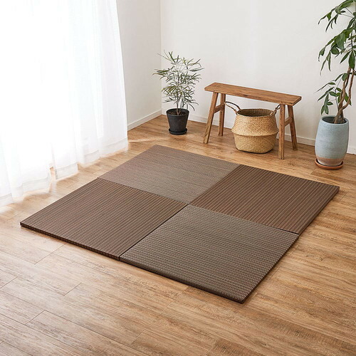 萩原 【6枚組】置き畳 南風 約65×65×2.5cm ブラウン|ヤマダ電機 店