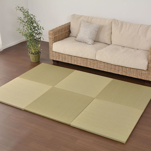 萩原 【6枚組】置き畳フラッタ 王騎 約65×65×2.5cm ナチュラル|ヤマダ電機 店