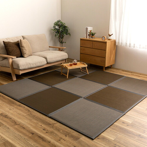 萩原 い草風たためる繋ぎ合わせる畳 綾飾りつけ 9面 約225×225×1.1珊 赤銅色