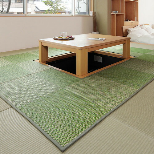 萩原 掘りごたつ相応うい草引っ敷き 約191×300糎 緑であること
