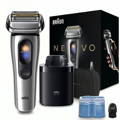 ブラウン NEVO11000C 電気シェーバー 防水設計 5+1 スマートディスプレイ 音波振動テクノロジー 7in1洗浄器付 4枚刃 シルバー｜ヤマダ電機　店