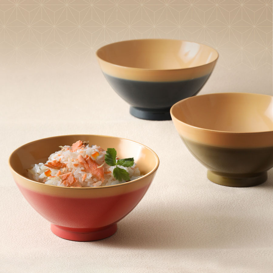 【宮内庁御用達 漆器 山田平安堂】 めし椀 桃/苔/藍|漆器 山田平安堂