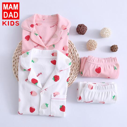 春夏秋 長袖親子ペアパジャマ 上下セットアップ 苺柄 スイカ柄 ルームウェア 寝巻き コットン100 かわいい レディース 女の子 パジャマ 子供用 部屋着 ロング丈パンツ 110 175cm Educaps Com Br