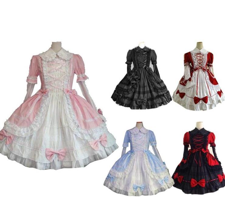 ロリータ服 ゴシック ロリータ ワンピース ゴスロリ レース リボン 豪華 ワンピース 可愛い スカラップ ワンピース Lolita コスチューム ハロウィン コスプレ衣装 二次元ドレス Sgcc Bm