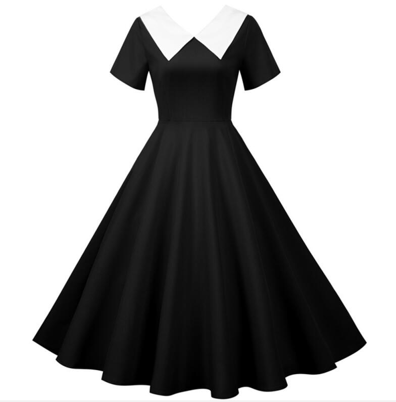 楽天市場 大きい裾aラインワンピース レトロ チェルシー カラーワンピース レディース 優雅 Vネック 半袖aラインワンピース 普段着 舞台演出 ダンス衣装 コスチューム パーティードレス Yamadasyouji