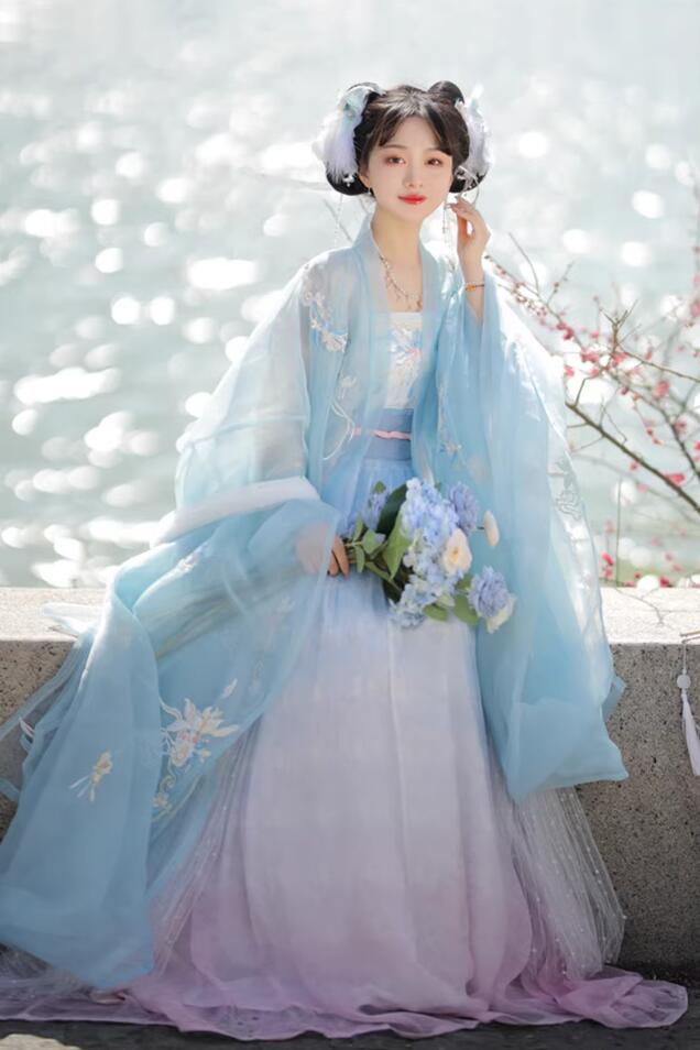 中国名著唐装漢服 レディース美品中華風コスプレ御召しもの 振袖 唐装漢服 出来事 翰林院祭 青碧 さくら色 ロング丈羽織 瀬戸もの古代風晴れ晴れしい御召しもの 活動写真映画化御召しもの 上演服 刺しゅう 社交ダンス御召しもの 上演御召しもの 公方風普段着