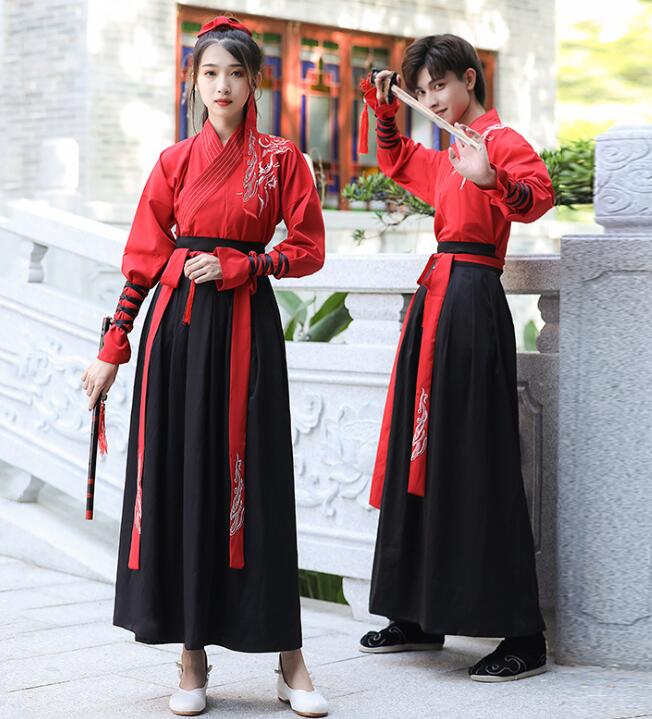 コスプレ チャイナ服 メンズ レディース 漢服 中華服 ハロウイングラデーション 中華コスプレ衣装 新作 長袖 ベスト 長袖トップス スカート 点セット 女性用 男性用 カンフー衣装 華流コスチューム 仮装 変装 ハロウィーン イベント 学園祭 チャイナドレス 写真撮影