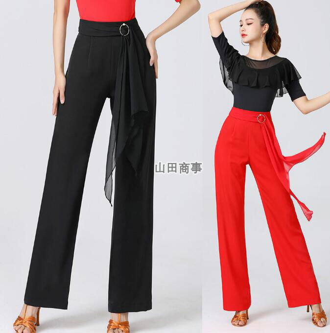 楽天市場】ラテン モダンダンスパンツ レディース ガウチョパンツ ハイ