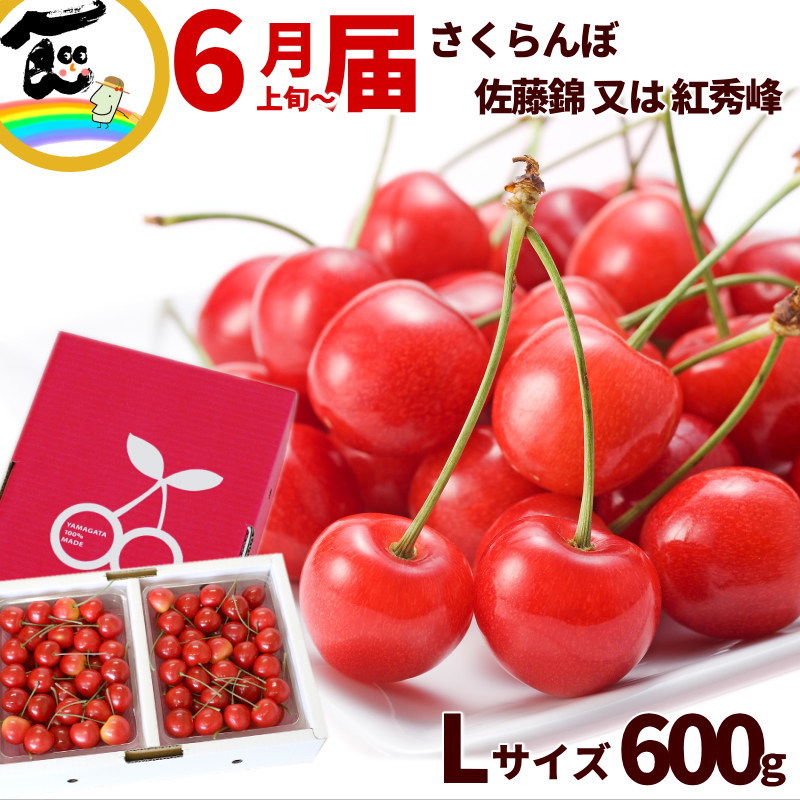 さくらんぼ 山形県産 さくらんぼ  600g  秀品 Lサイズ バラ詰 品種：佐藤錦又は紅秀峰 佐藤錦 紅秀峰 山形 さくらんぼ