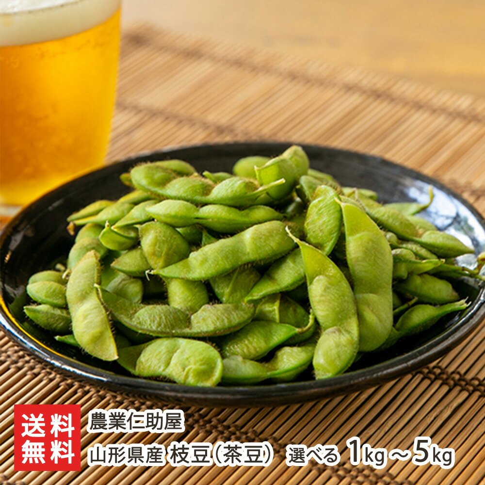 山形県産 枝豆(茶豆)選べる 1kg ~ 5kg 農業仁助屋 茶豆 えだまめ エダマメ えだ豆 おつまみ おやつ 山形県 生産者直送 お取り寄せ ギフト プレゼント 贈り物 代金引換決済不可 送料無料|山形県公式ショップ 山形直送計画