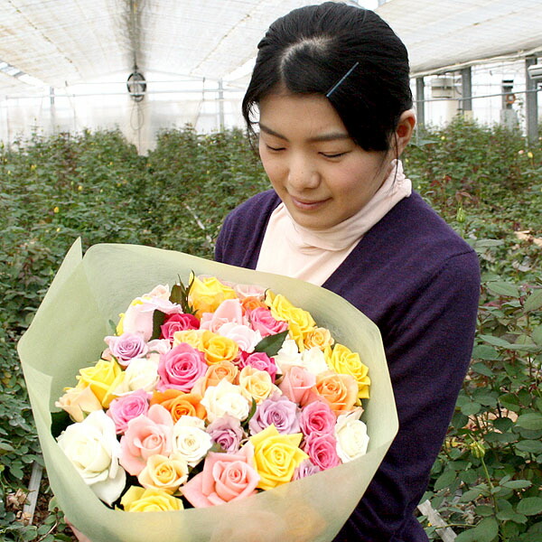 花 バラの花束 薔薇 80本 山形県寒河江市産大沼バラ園 クール便｜まるごと山形