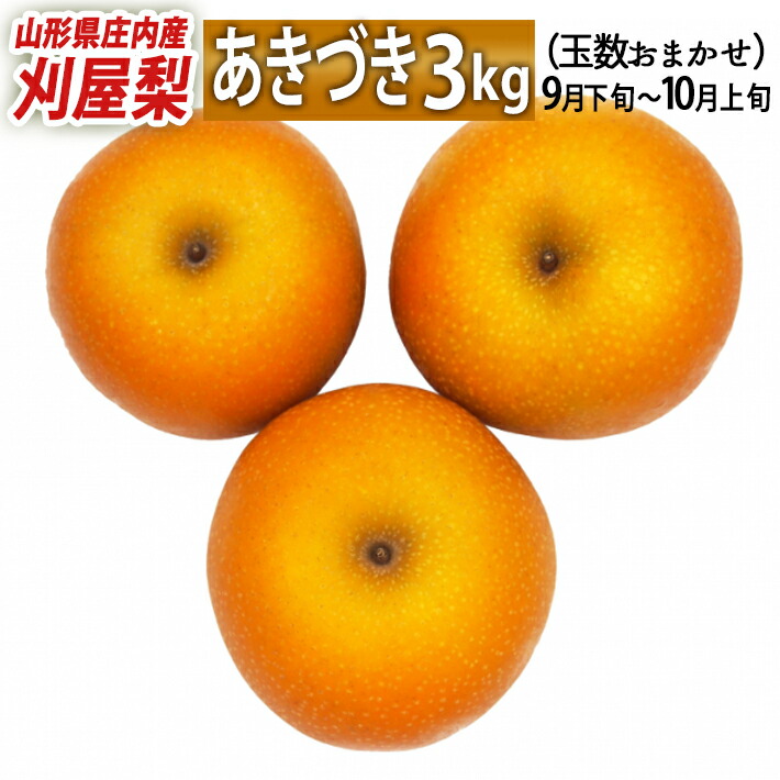 9月下旬～10月15日頃お届け 山形県庄内酒田市産 刈屋梨 秋月(あきづき) 約3kg 玉数おまかせ 生産元直送の為同梱不可 希少な和梨 人気の品種