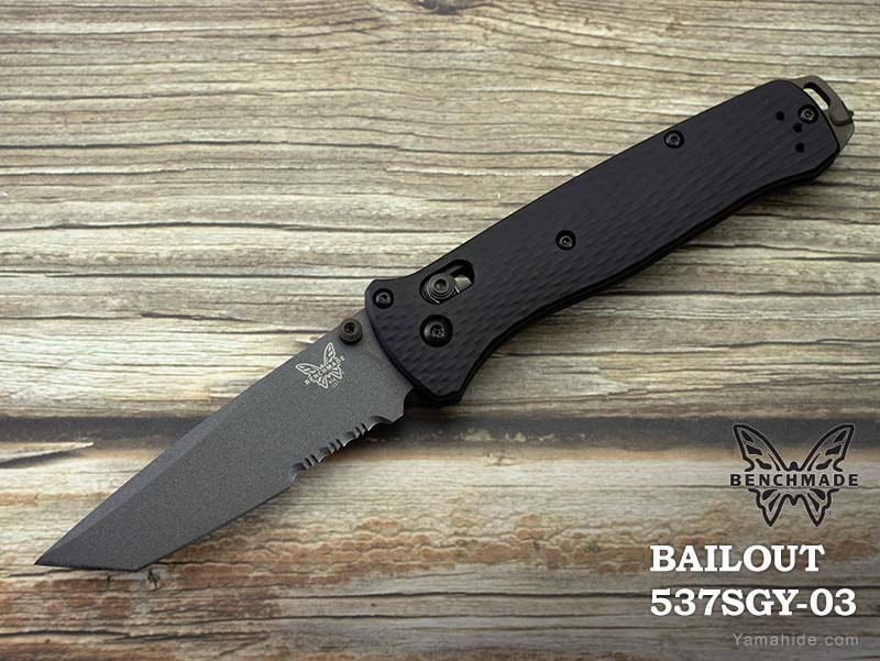 ベンチメイド 537SGY-03 ベイルアウト 直波コンビ刃 BENCHMADE BAILOUT 折り畳み 折り畳みナイフ フォールディング フォールディングナイフ 折りたたみナイフ 折りたたみ アルミニウムハンドル セレーション付 サバイバル サバイバルナイフ アウトドア アウトドアナイフ