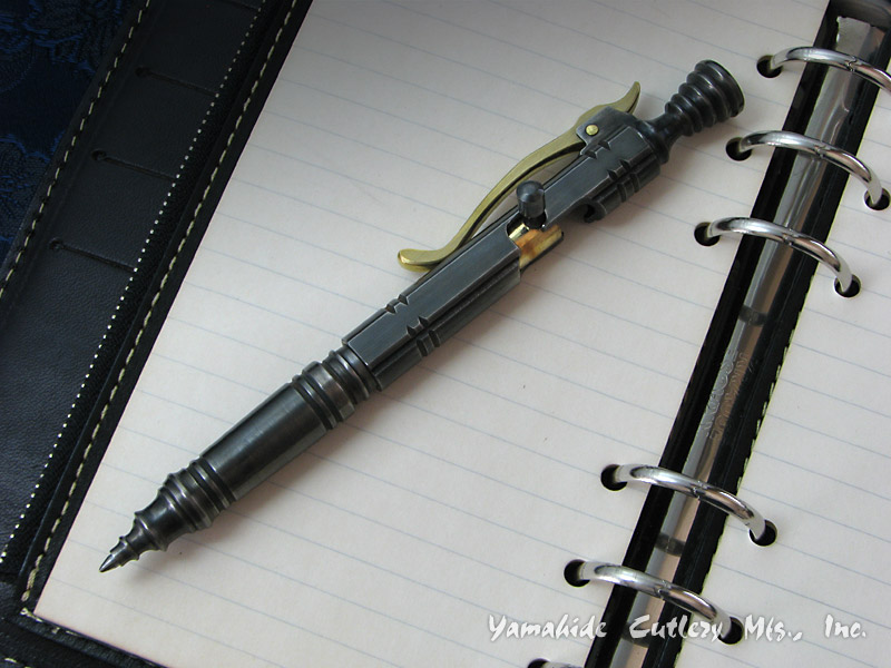 楽天市場 中山 英俊 作 ボルトアクション ボールペン ステン黒染め ブラスクリップ Hidetoshi Nakayama Bolt Action Ballpoint Pen Stailess Steel Black 世界のナイフショールーム 山秀