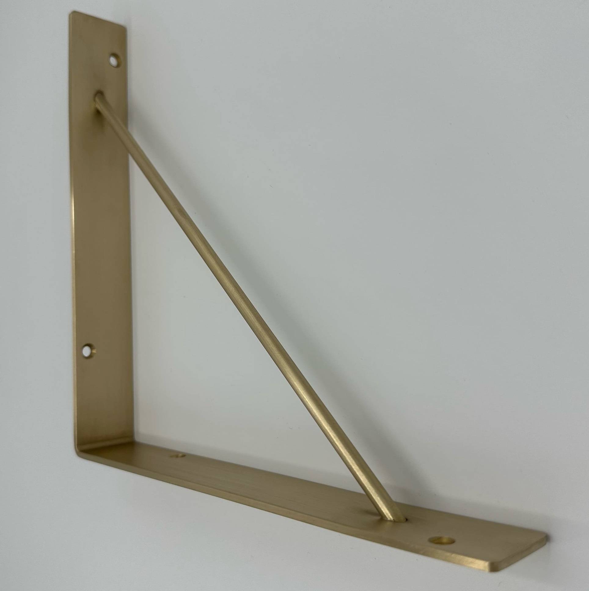 金折棚受ブラケット YQ-43 1組【2本セット入】ステンレス/真鍮 130mm/250×300mm 補強棒付 ビス付 L字型ブラケット 棚用L型金具 頑丈棚受け金具 壁面収納棚金具 DIY棚受け 飾り棚ブラケット スタイリッシュ棚受け コンパクト棚受け金具 シェルフサポート コーナー金具 補強|隅金DIY金物金具リフォーム時代屋